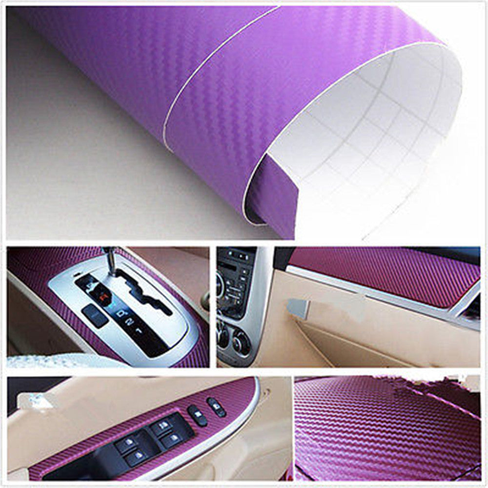 DIYAH 3D Purple Carbon Fiber Vinyl Wrap – Twill Weave Film Roll for Cars, DIY & Decals