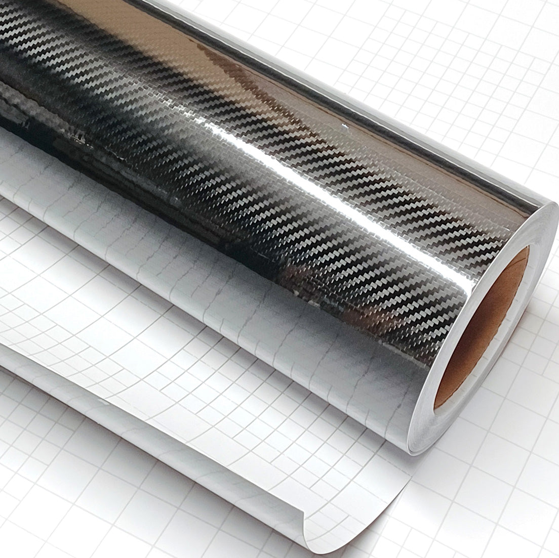 DIYAH 5D High Gloss Black Carbon Fiber Vinyl Wrap Film, Bubble-Free