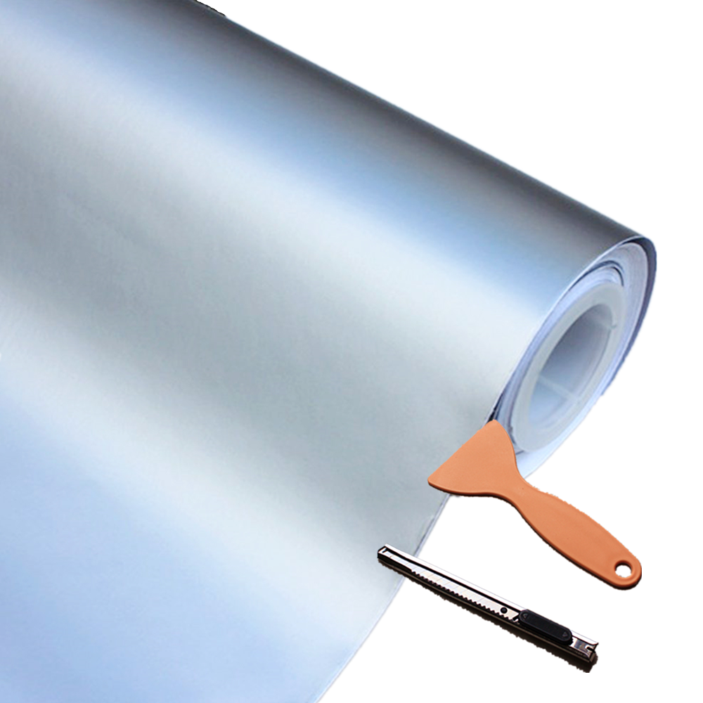DIYAH Matte Silver Vinyl Car Wrap - Air Release & Bubble-Free Film + Tools