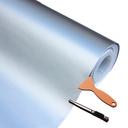 DIYAH Matte Silver Vinyl Car Wrap - Air Release & Bubble-Free Film + Tools