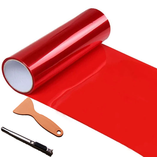 DIYAH Red Vinyl Wrap Tint Film for Headlights & Tail Lights + Tools