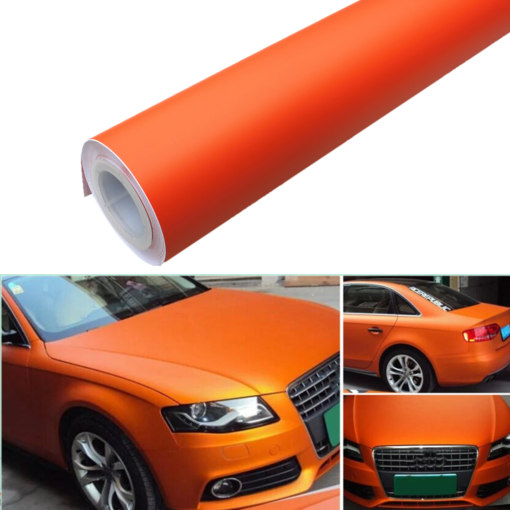 DIYAH Matte Orange Vinyl Car Wrap - Air Release & Bubble-Free Film