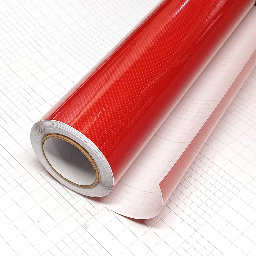 DIYAH 6D High Gloss Red Carbon Fiber Vinyl Wrap Film, Bubble-Free