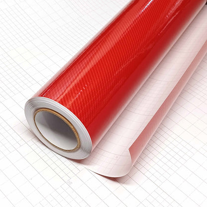 DIYAH 6D High Gloss Red Carbon Fiber Vinyl Wrap Film, Bubble-Free