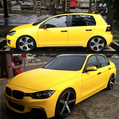 DIYAH Matte Yellow Vinyl Car Wrap - Air Release & Bubble-Free Film