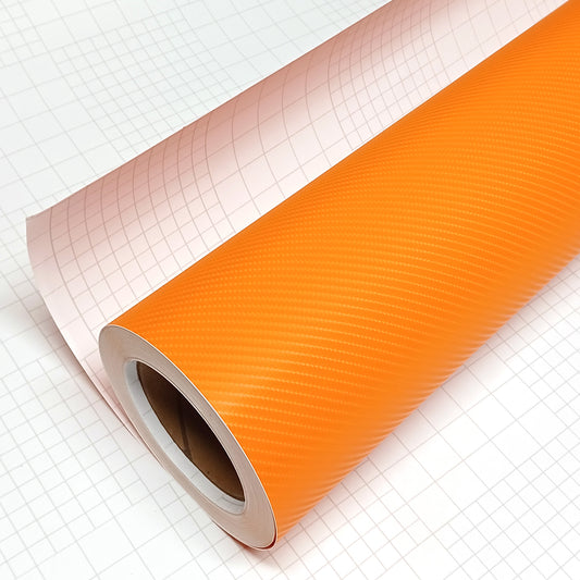 DIYAH 4D Orange Carbon Fiber Vinyl Wrap – Air Release Bubble-Free Film Roll