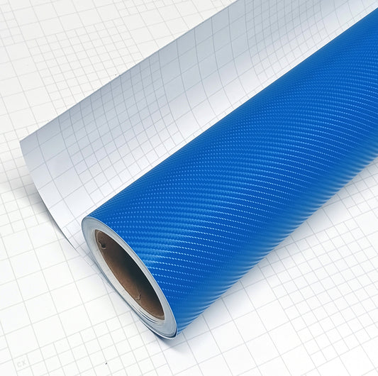 DIYAH 4D Blue Carbon Fiber Vinyl Wrap – Air Release Bubble-Free Film Roll