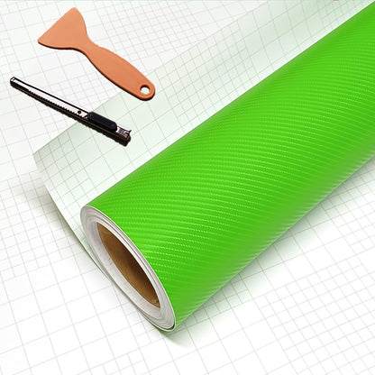 DIYAH 4D Green Carbon Fiber Vinyl Wrap – Air Release Bubble-Free Film Roll + Free Hand Tool