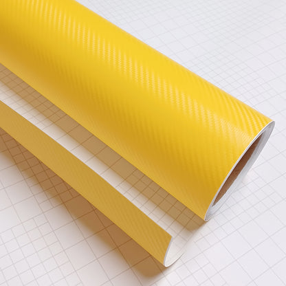 DIYAH 3D Yellow Carbon Fiber Vinyl Wrap – Twill Weave Film Roll for Cars, DIY & Decals