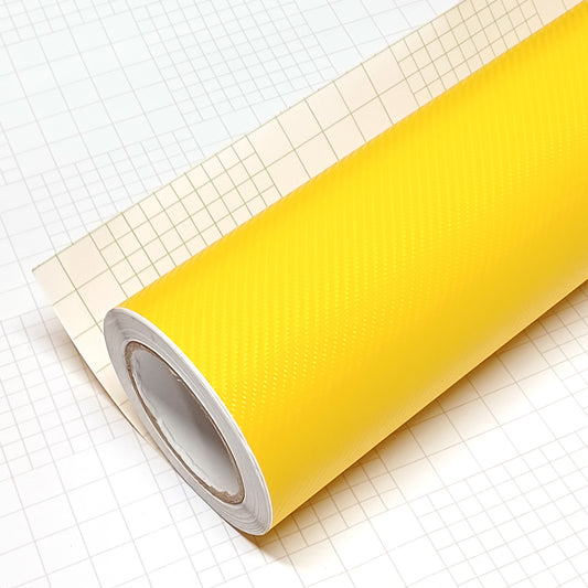 DIYAH 4D Yellow Carbon Fiber Vinyl Wrap – Air Release Bubble-Free Film Roll