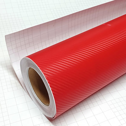 DIYAH 3D Red Carbon Fiber Vinyl Wrap – Twill Weave Film Roll for Cars, DIY & Decals