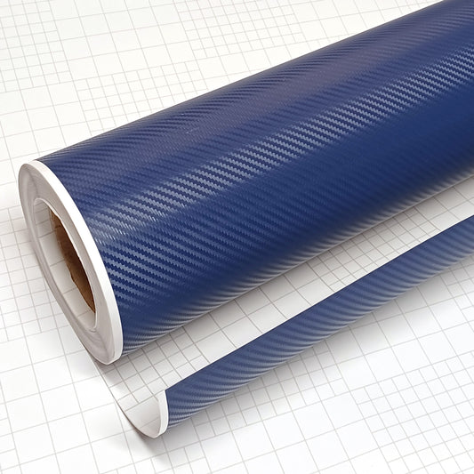 DIYAH 3D Blue Carbon Fiber Vinyl Wrap – Twill Weave Film Roll for Cars, DIY & Decals