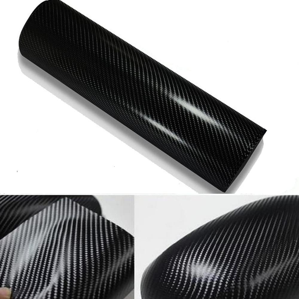 DIYAH 4D Black Carbon Fiber Vinyl Wrap – Air Release Bubble-Free Film Roll