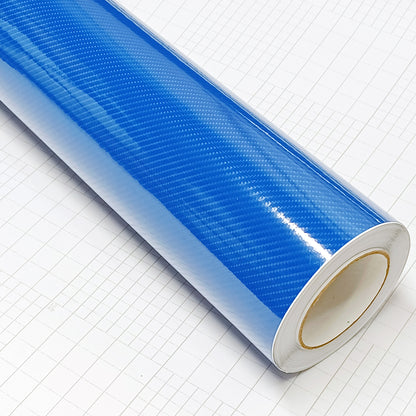 DIYAH 6D High Gloss Blue Carbon Fiber Vinyl Wrap Film, Bubble-Free