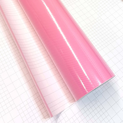 DIYAH 6D High Gloss Pink Carbon Fiber Vinyl Wrap Film, Bubble-Free