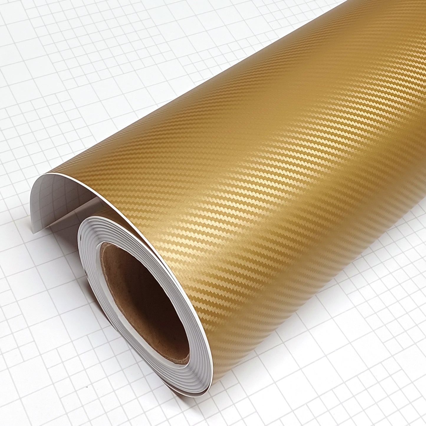 DIYAH 3D Golden Carbon Fiber Vinyl Wrap – Twill Weave Film Roll for Cars, DIY & Decals