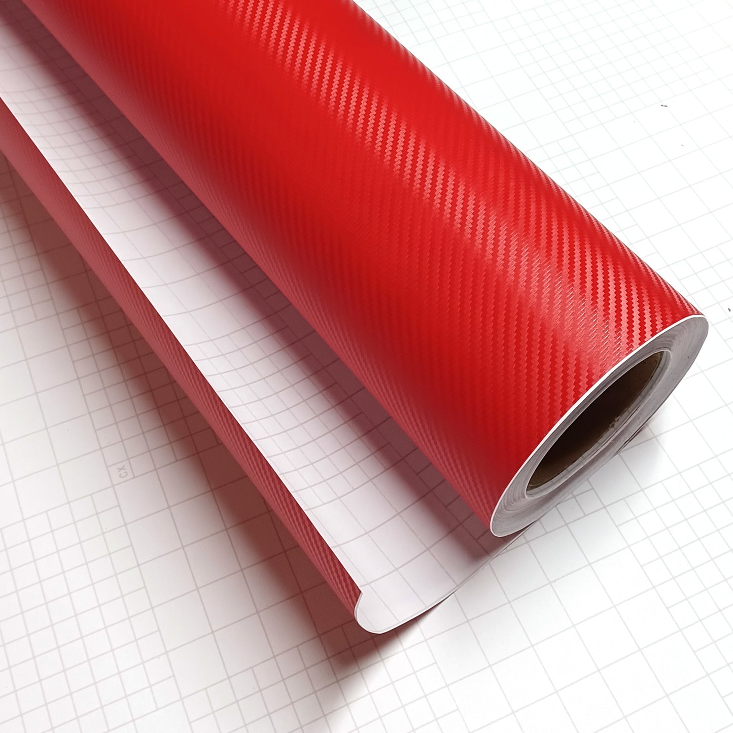 DIYAH 3D Red Carbon Fiber Vinyl Wrap – Twill Weave Film Roll + Free Hand Tool