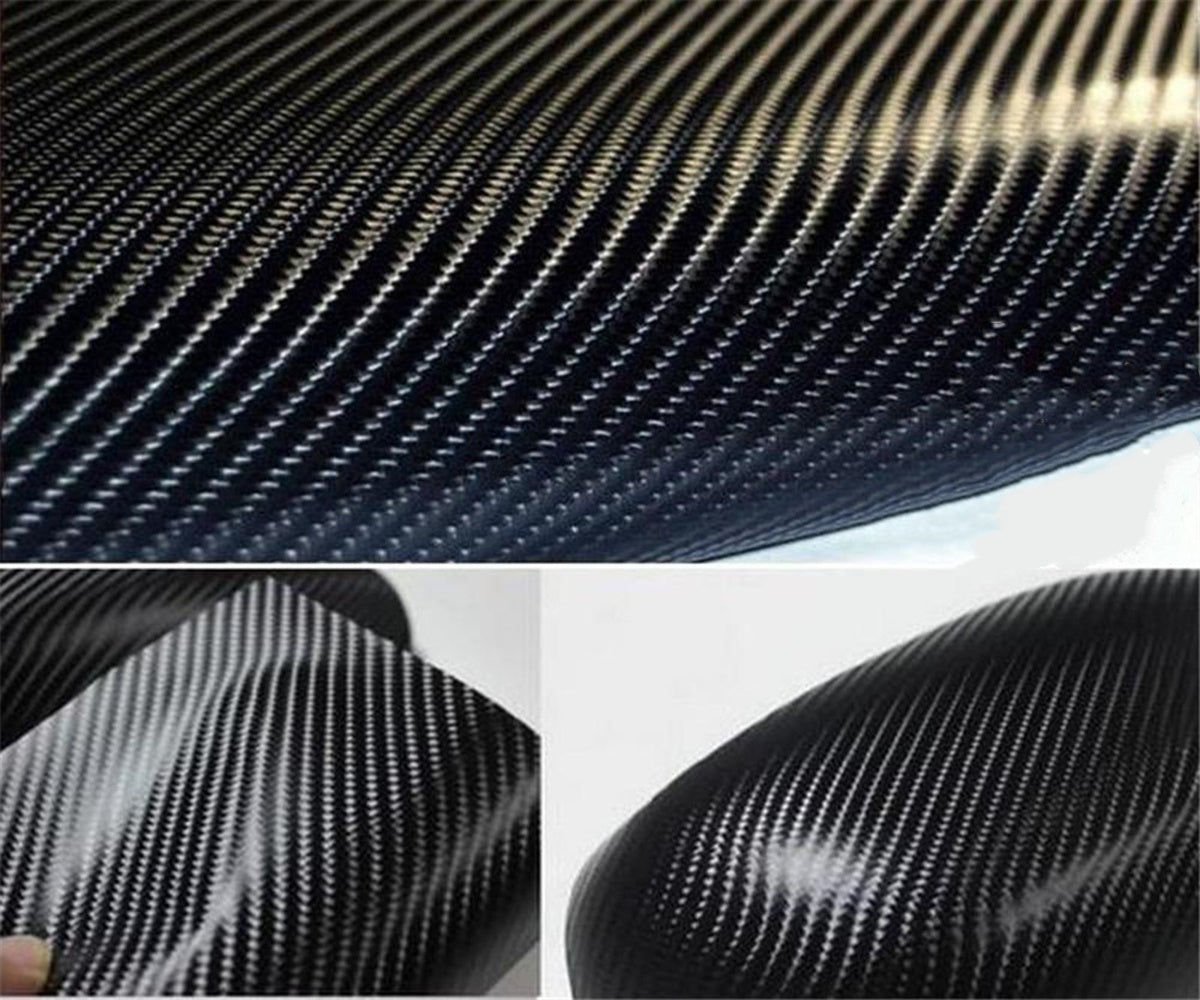 DIYAH 4D Black Carbon Fiber Vinyl Wrap – Air Release Bubble-Free Film Roll