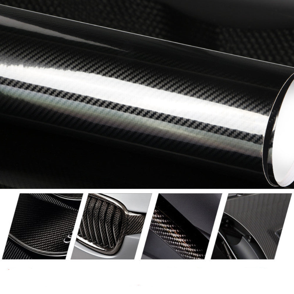 DIYAH 5D High Gloss Black Carbon Fiber Vinyl Wrap Film, Bubble-Free