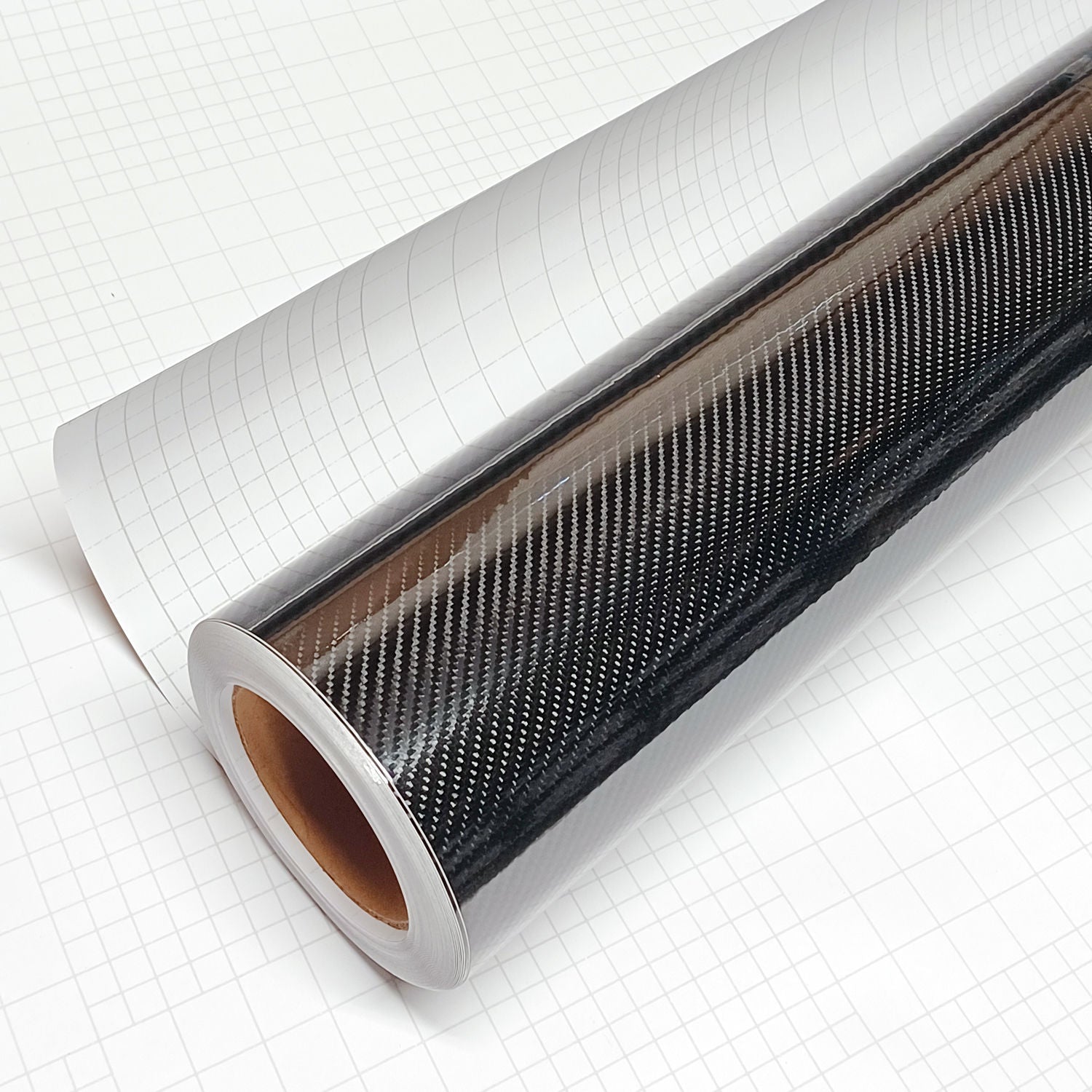 DIYAH 6D High Gloss Black Carbon Fiber Vinyl Wrap Film, Bubble-Free