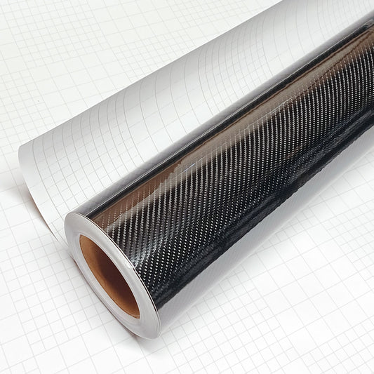 DIYAH 6D High Gloss Black Carbon Fiber Vinyl Wrap Film, Bubble-Free