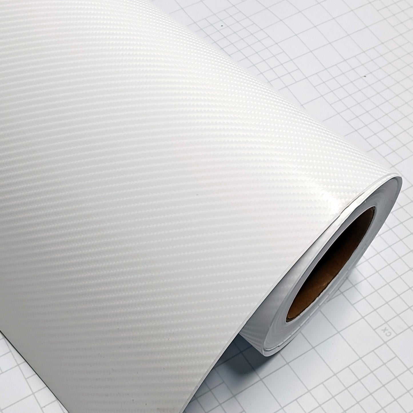 DIYAH 4D White Carbon Fiber Vinyl Wrap – Air Release Bubble-Free Film Roll + Free Hand Tool