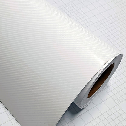 DIYAH 4D White Carbon Fiber Vinyl Wrap – Air Release Bubble-Free Film Roll + Free Hand Tool