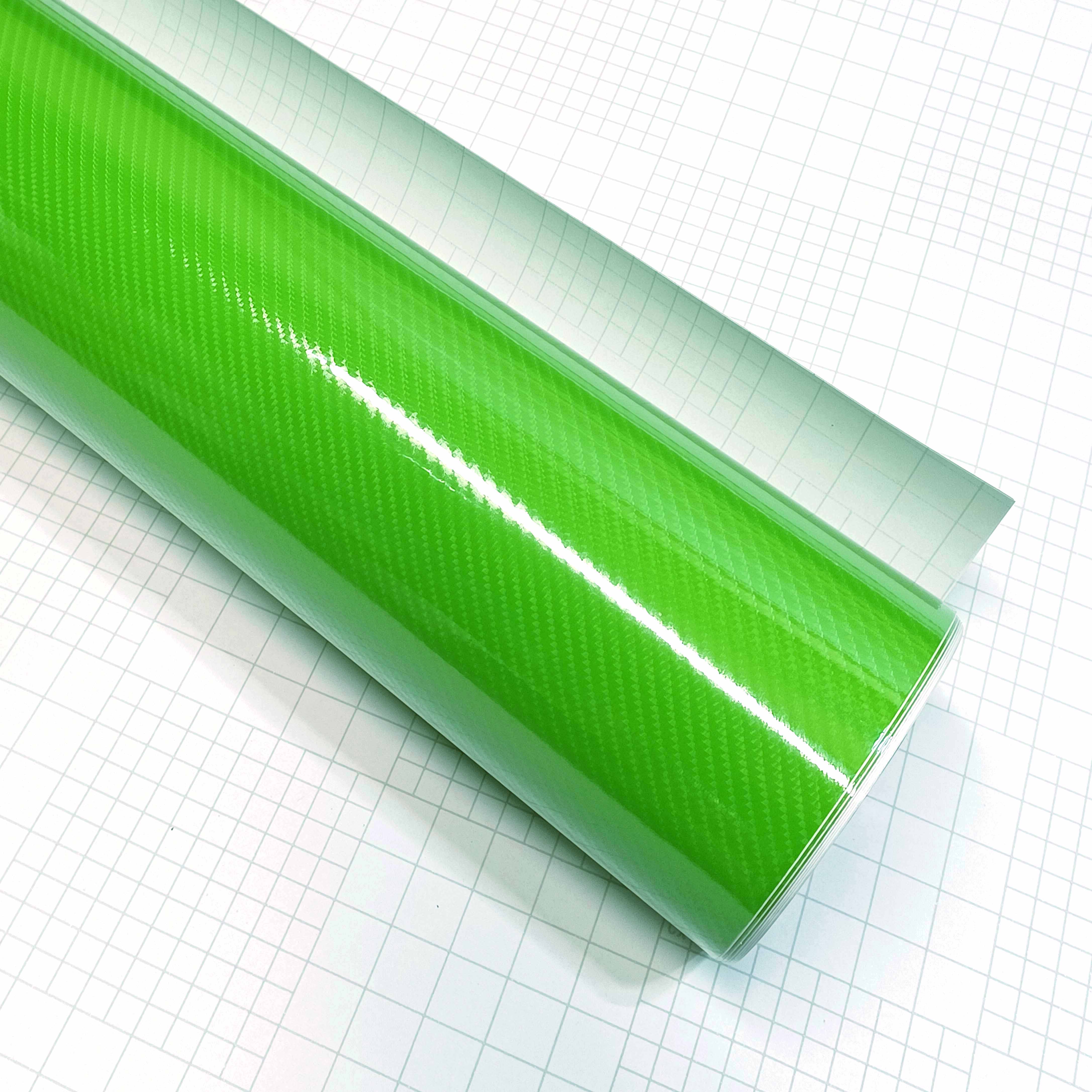 DIYAH 6D High Gloss Green Carbon Fiber Vinyl Wrap Film, Bubble-Free