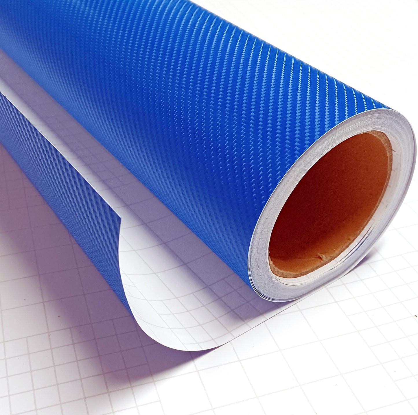 DIYAH 4D Blue Carbon Fiber Vinyl Wrap – Air Release Bubble-Free Film Roll + Free Hand Tool