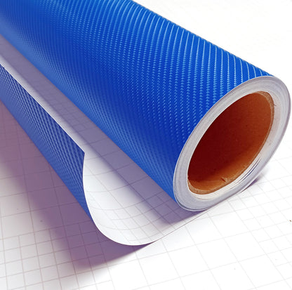 DIYAH 4D Blue Carbon Fiber Vinyl Wrap – Air Release Bubble-Free Film Roll + Free Hand Tool