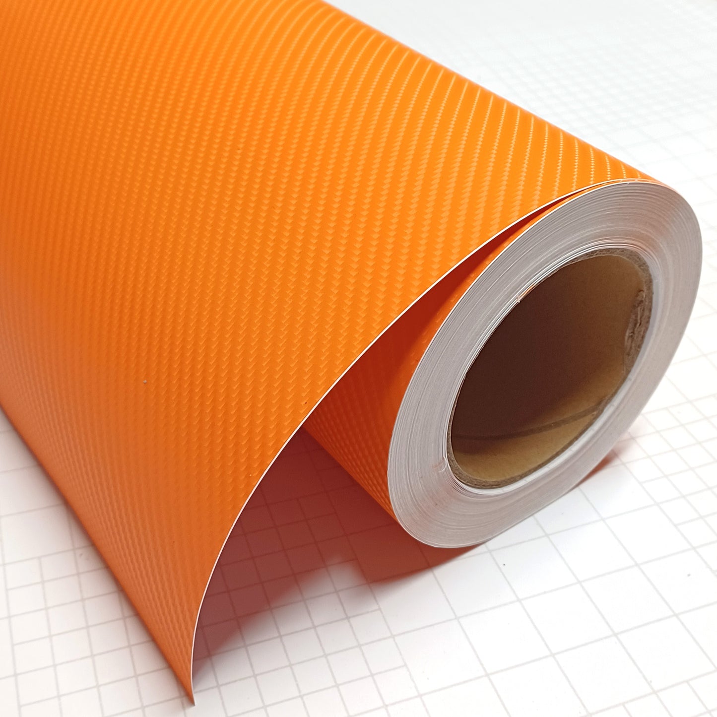 DIYAH 4D Orange Carbon Fiber Vinyl Wrap – Air Release Bubble-Free Film Roll + Free Hand Tool