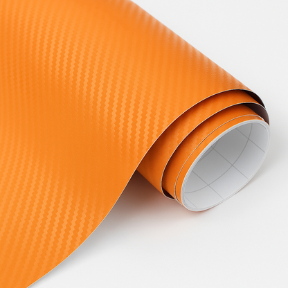 DIYAH 3D Orange Carbon Fiber Vinyl Wrap – Twill Weave Film Roll for Cars, DIY & Decals