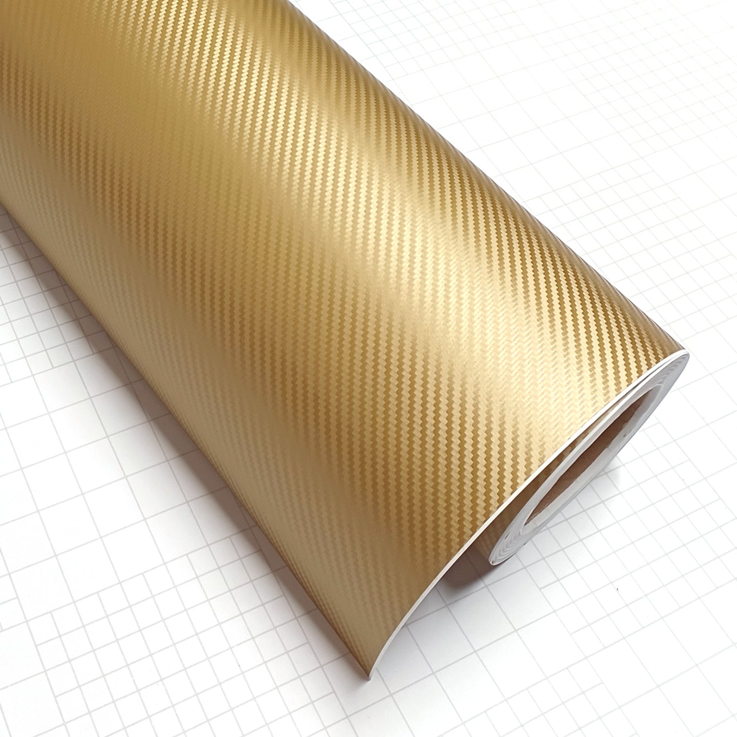 DIYAH 3D Golden Carbon Fiber Vinyl Wrap – Twill Weave Film Roll for Cars, DIY & Decals