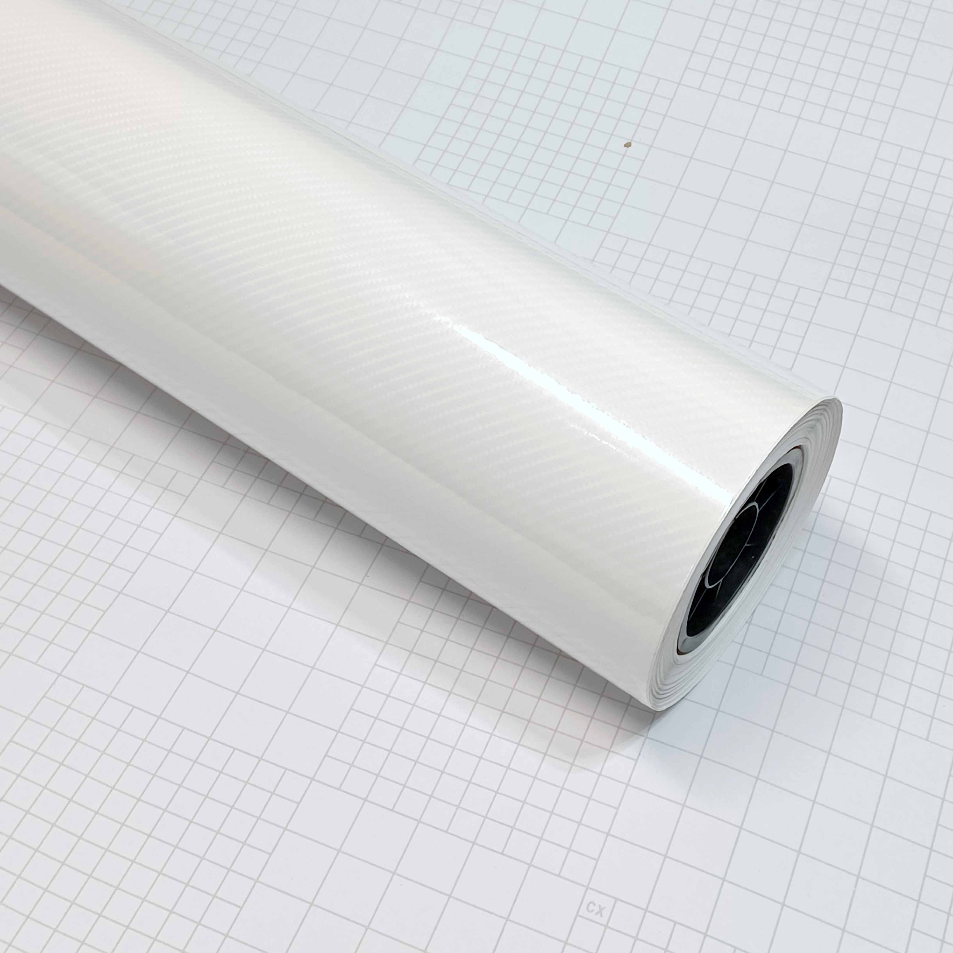 DIYAH 6D High Gloss White Carbon Fiber Vinyl Wrap Film, Bubble-Free