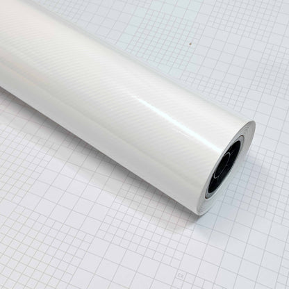 DIYAH 6D High Gloss White Carbon Fiber Vinyl Wrap Film, Bubble-Free