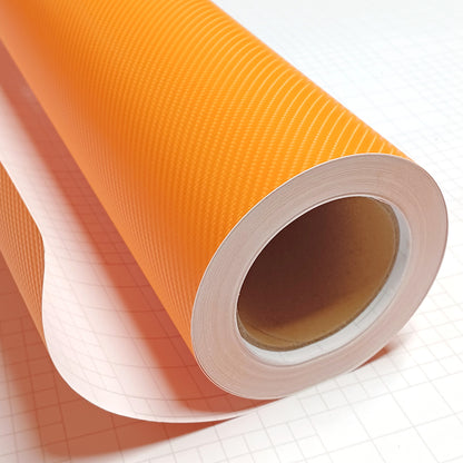 DIYAH 4D Orange Carbon Fiber Vinyl Wrap – Air Release Bubble-Free Film Roll + Free Hand Tool