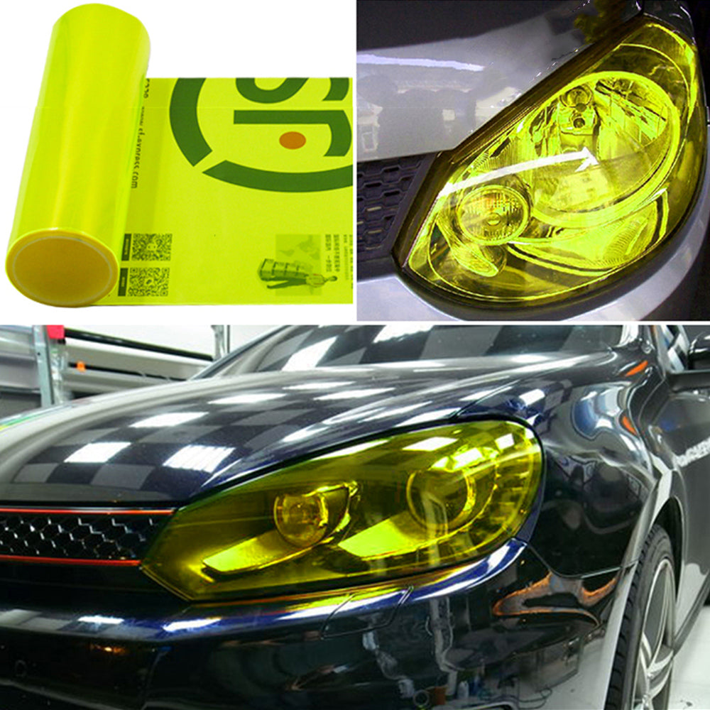 DIYAH Fluorescence Yellow Wrap Tint Film for Headlights & Tail Lights + Tools