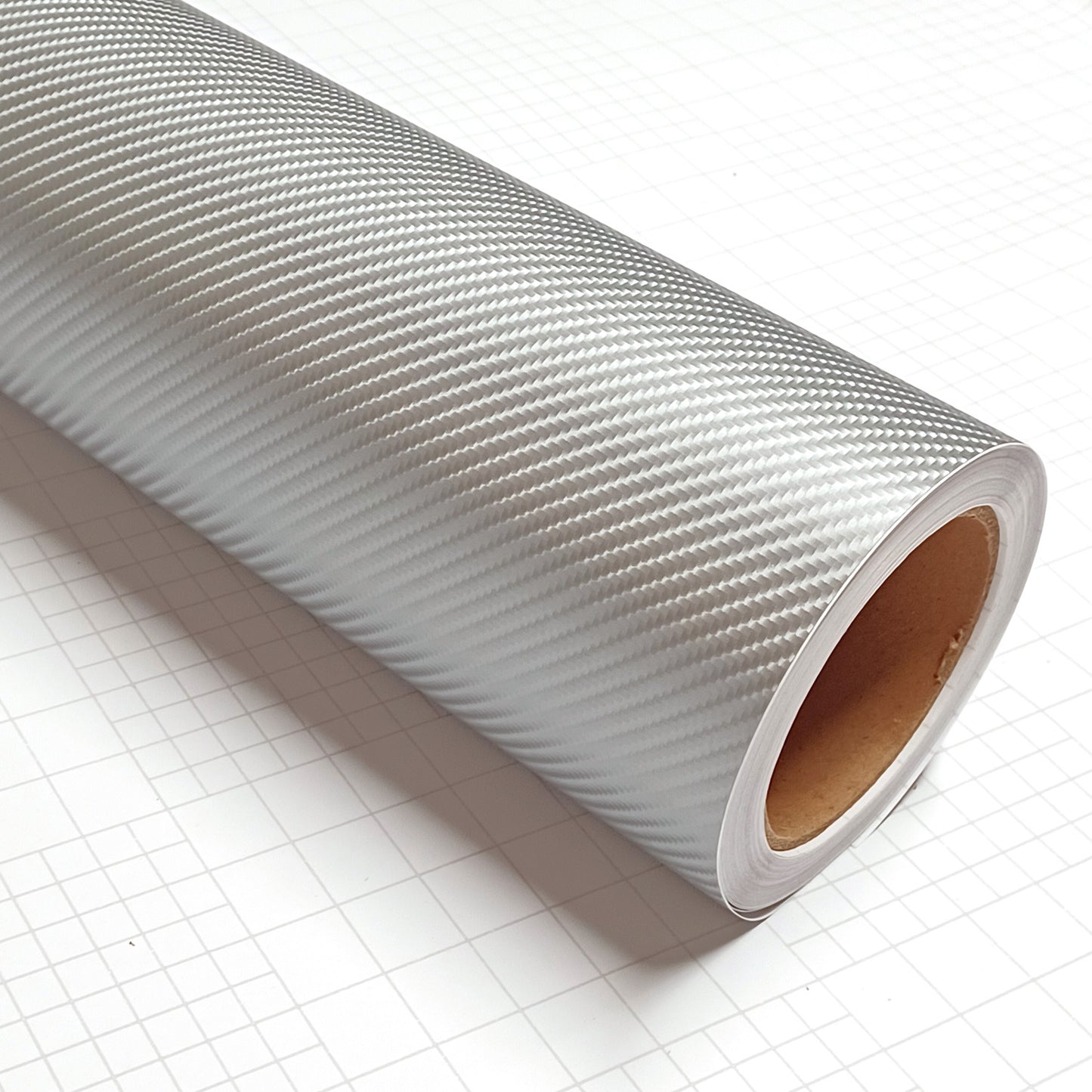 DIYAH 4D Silver Carbon Fiber Vinyl Wrap – Air Release Bubble-Free Film Roll