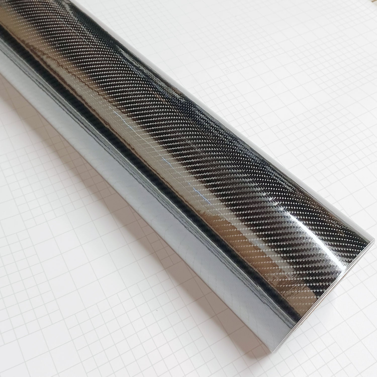 DIYAH 6D High Gloss Black Carbon Fiber Vinyl Wrap Film, Bubble-Free