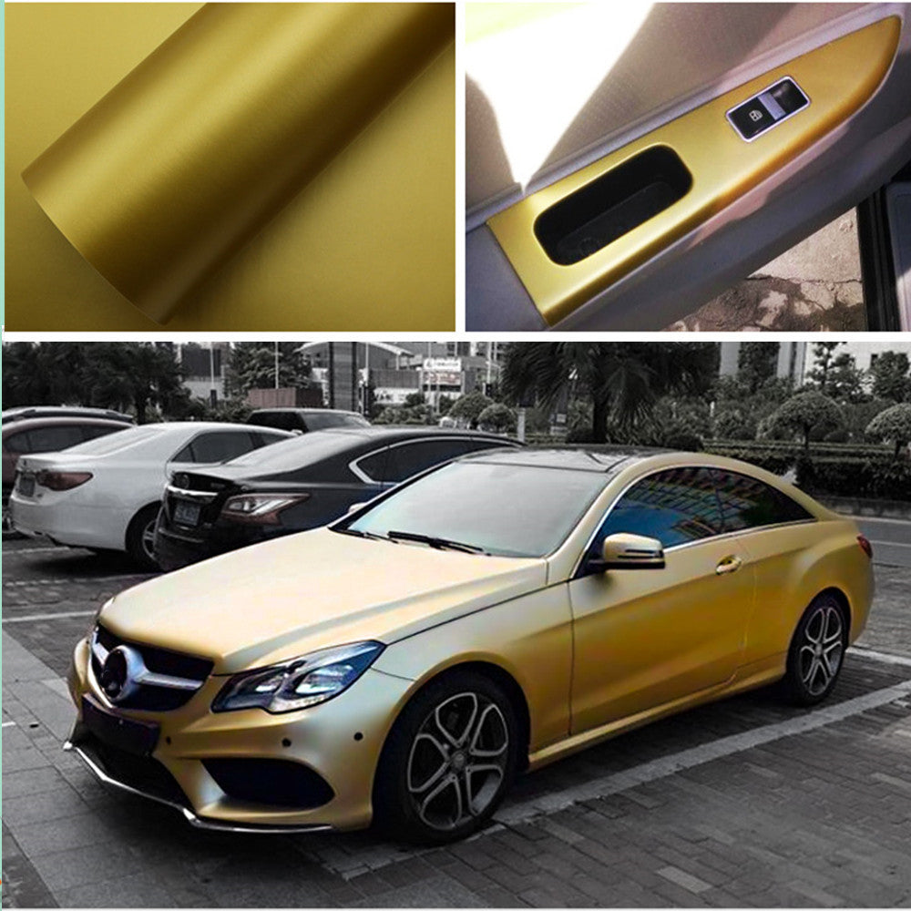 DIYAH Matte Gold Vinyl Car Wrap - Air Release & Bubble-Free Film