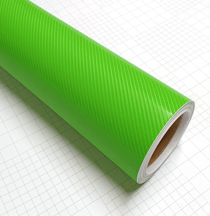 DIYAH 4D Green Carbon Fiber Vinyl Wrap – Air Release Bubble-Free Film Roll + Free Hand Tool