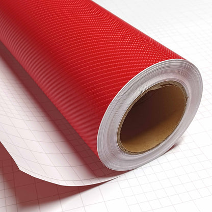 DIYAH 4D Red Carbon Fiber Vinyl Wrap – Air Release Bubble-Free Film Roll + Free Hand Tool