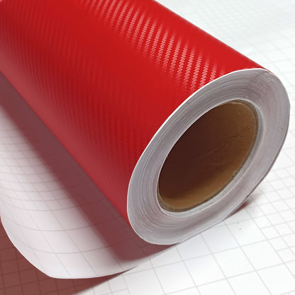 DIYAH 3D Red Carbon Fiber Vinyl Wrap – Twill Weave Film Roll + Free Hand Tool