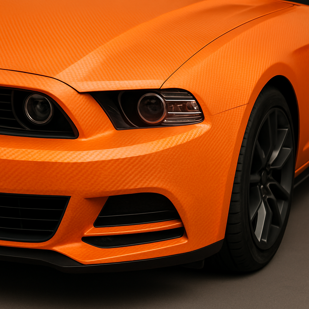 DIYAH 3D Orange Carbon Fiber Vinyl Wrap – Twill Weave Film Roll for Cars, DIY & Decals