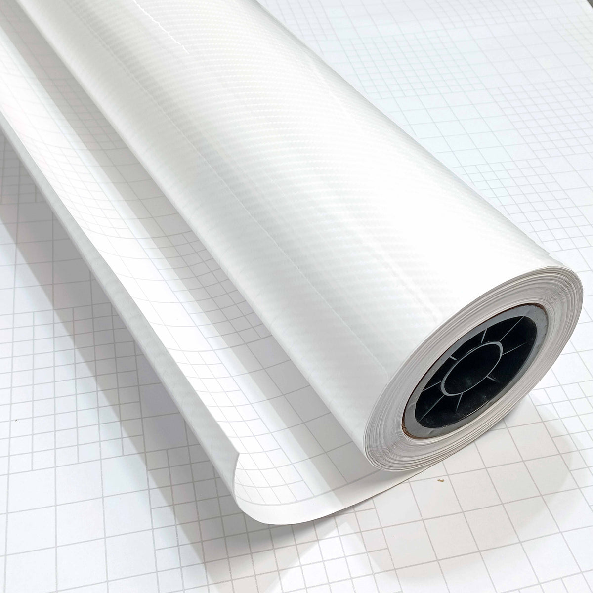 DIYAH 6D High Gloss White Carbon Fiber Vinyl Wrap Film, Bubble-Free