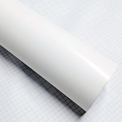 DIYAH 4D White Carbon Fiber Vinyl Wrap – Air Release Bubble-Free Film Roll + Free Hand Tool
