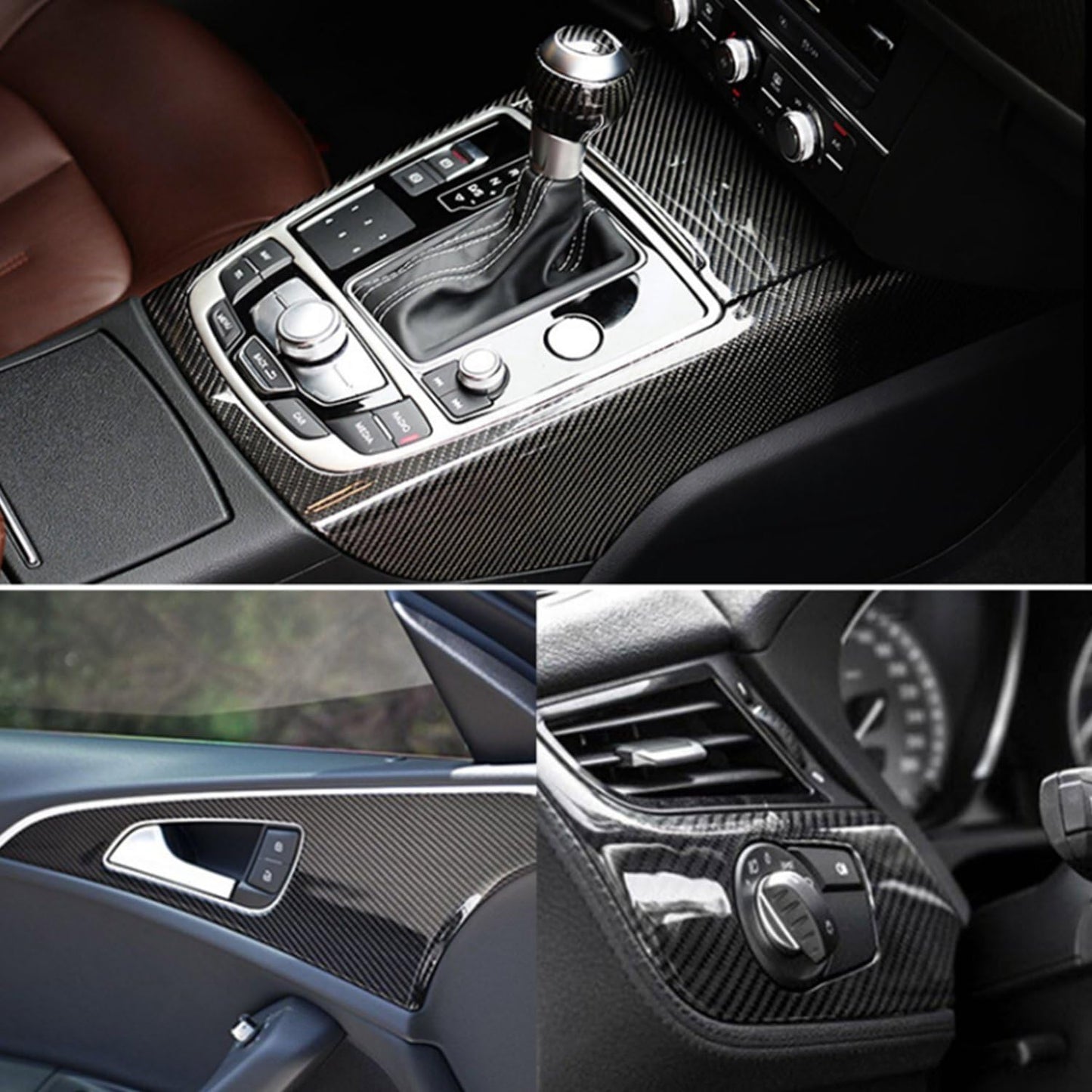 DIYAH 6D High Gloss Black Carbon Fiber Vinyl Wrap Film, Bubble-Free + Tools