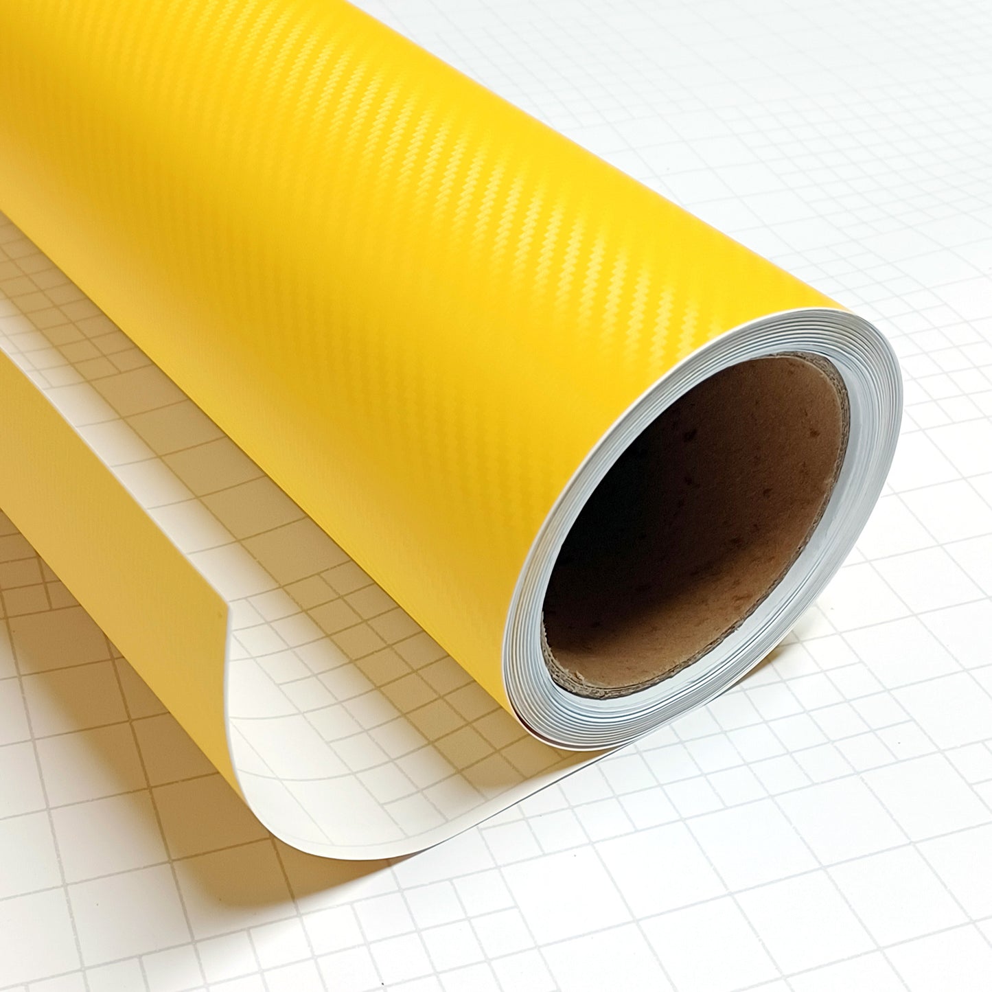 DIYAH 3D Yellow Carbon Fiber Vinyl Wrap – Twill Weave Film Roll + Free Hand Tool