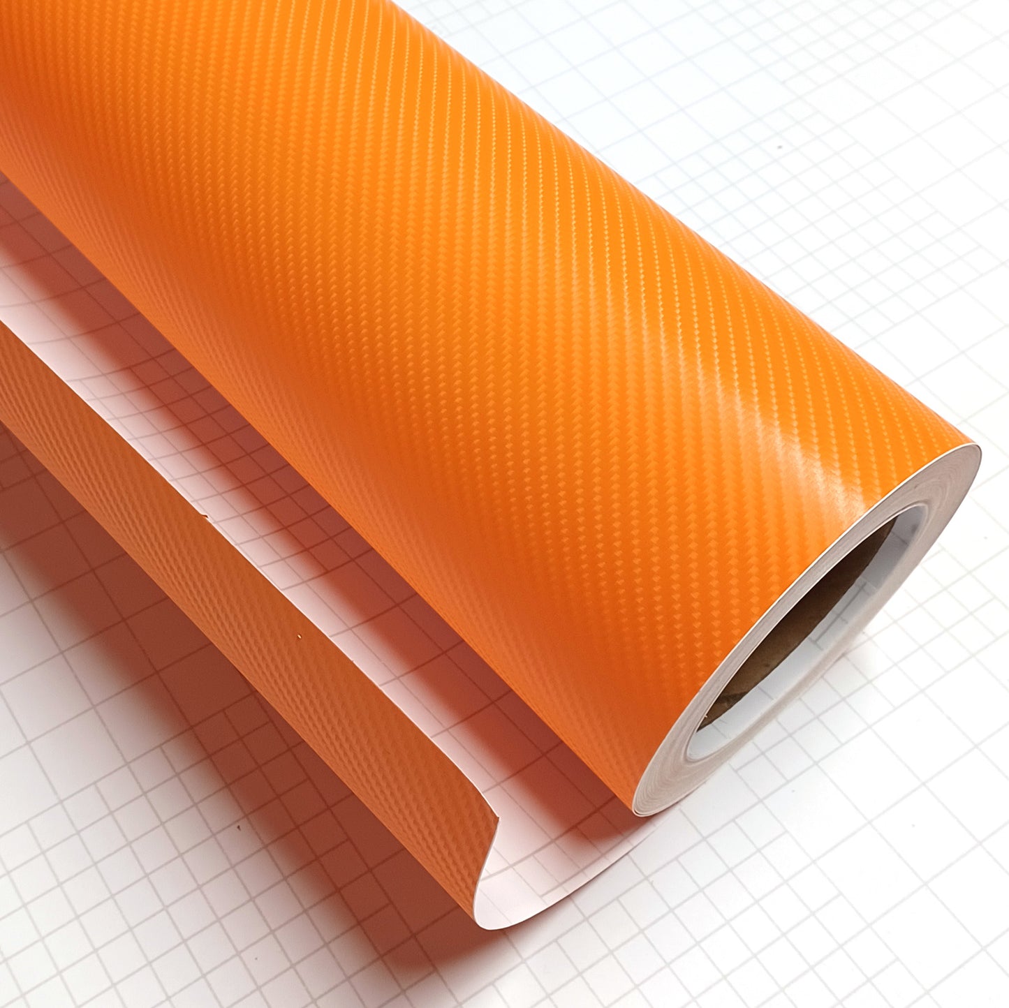 DIYAH 4D Orange Carbon Fiber Vinyl Wrap – Air Release Bubble-Free Film Roll + Free Hand Tool