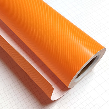 DIYAH 4D Orange Carbon Fiber Vinyl Wrap – Air Release Bubble-Free Film Roll + Free Hand Tool